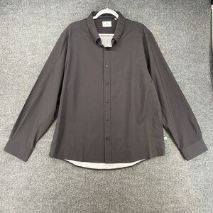 7 Diamonds Shirt Mens 2XL Gray Geometric Button Up Office Career Performance